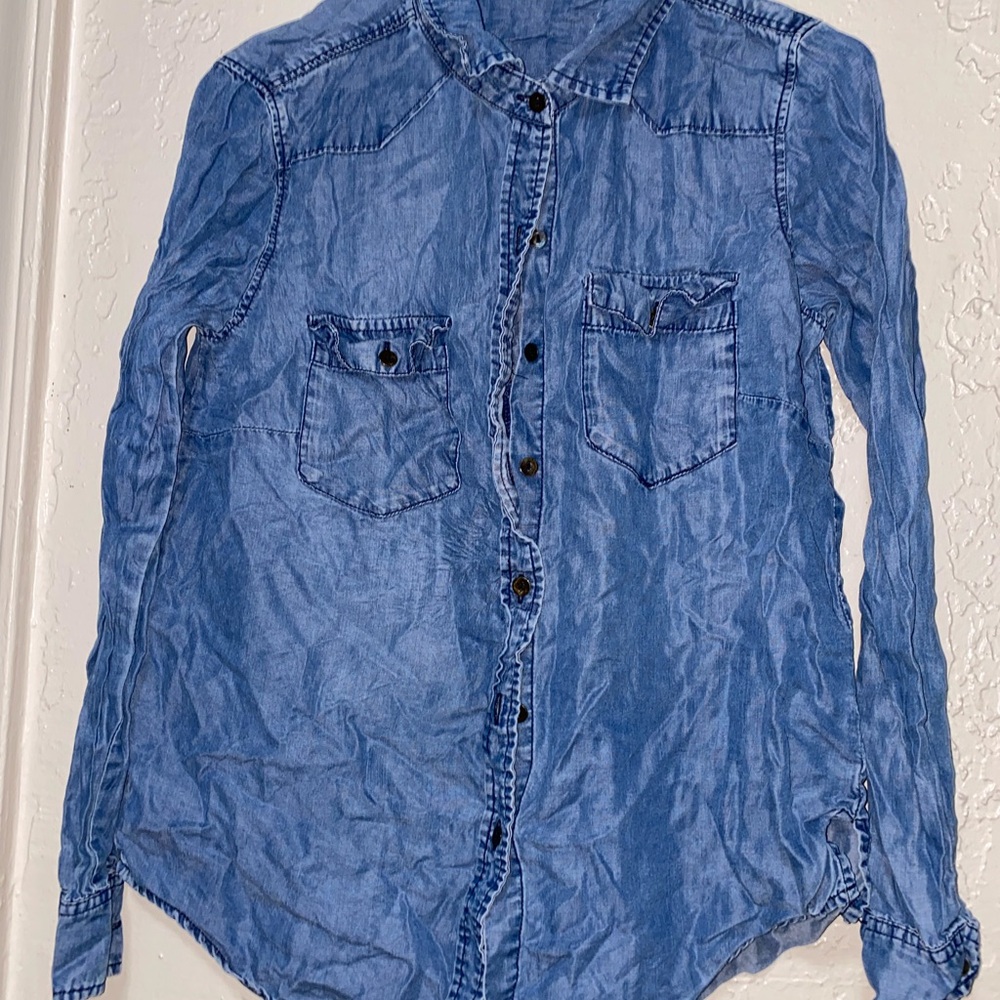 Blue Denim Button-Up Shirt